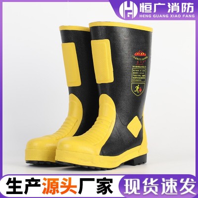 17式消防员灭火防护胶靴阻燃灭火防护靴比武训练灭火防护靴图5