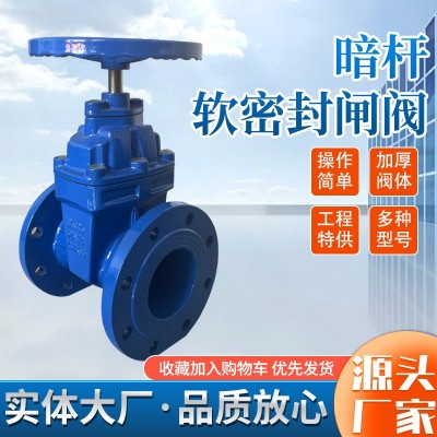 暗杆软密封闸阀Z45X 球墨铸铁法兰闸阀弹性座封消防污 水阀门闸阀图2