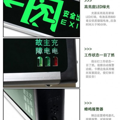 凯雷德新国标应急出口指示灯牌led插电消防应急灯疏散标志灯图2