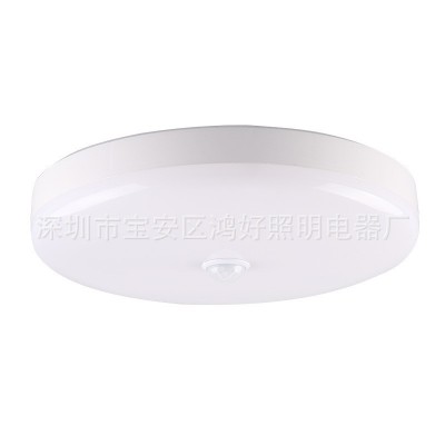 红外线人体感应灯声光控雷达超薄三防楼道改造圆月吸顶灯智能灯具图4