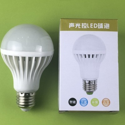 led跨境宽压红外线人体感应灯泡声光控雷达球泡E27物业110V感应灯图3