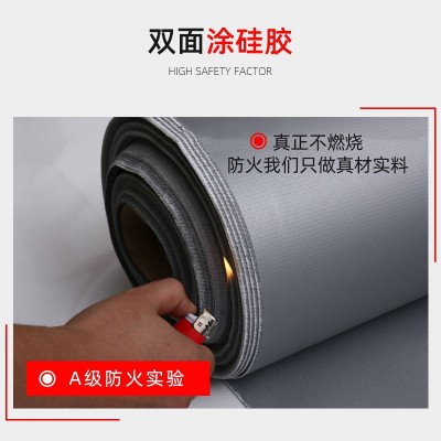 厂家生产防火布A级卷状硅胶涂层无碱玻璃纤维材质阻燃防火布现货图3