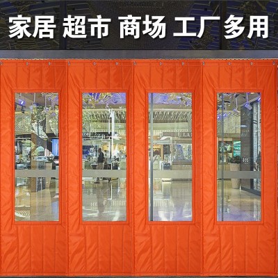 批发加厚保温隔音帆布冬季棉门帘挡风牛津布冷库大门皮尤棉门帘子图2
