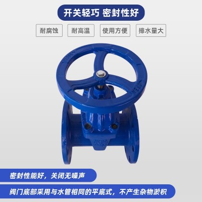 软密封闸阀明杆暗杆法兰手动闸阀Z45X铸铁弹性座封法兰 防护闸阀图3