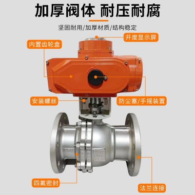 上海埃美柯沪工良工美科迈克精工阀不锈钢电动法兰球阀Q941F-16P图3