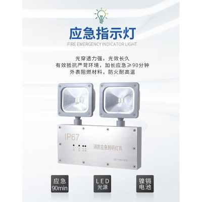 消防应急灯不锈钢防水应急灯方式双头灯二合一多功能应急双头灯图2