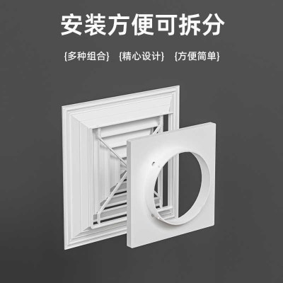 百叶风口方形散流器中央空调吊顶面板通风换气新风系统通风口图5