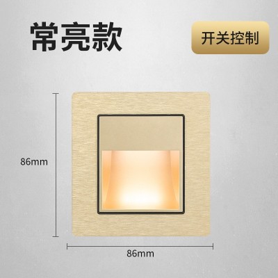 定制不锈钢面LED地脚灯台阶灯走廊灯86式嵌墙式踢脚灯人体感应图2