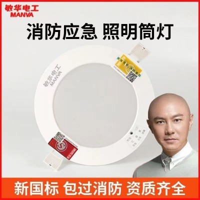 敏华消防应急筒灯暗装停电照明灯走廊过道led嵌入式一体化射灯图2
