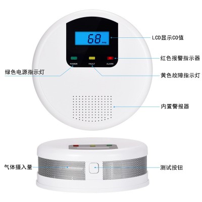 一氧化碳报警器EN50291家用室内CO蜂窝煤煤气泄漏探测器声光报警图3