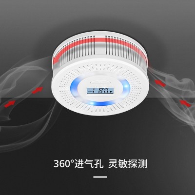 外贸CO烟雾报警器 家用2合1复合报警器电池款烟感一氧化碳报警器图4