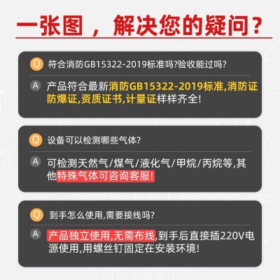 夜科工业燃气报警器商用餐饮饭店煤气泄漏液化气可燃气体探测报警图2