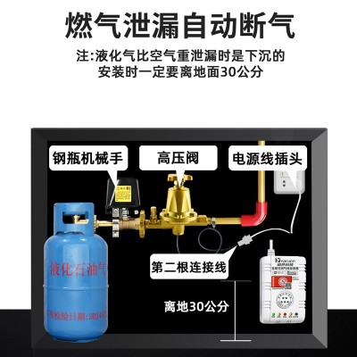 燃气警报器煤气泄漏报警器自动切断安全阀液化气丙烷商用厨房饭店图2