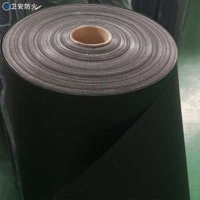 批发加工灰黄红蓝绿黑白电焊防火隔离毯挡烟垂壁耐高温硅胶防火布图2