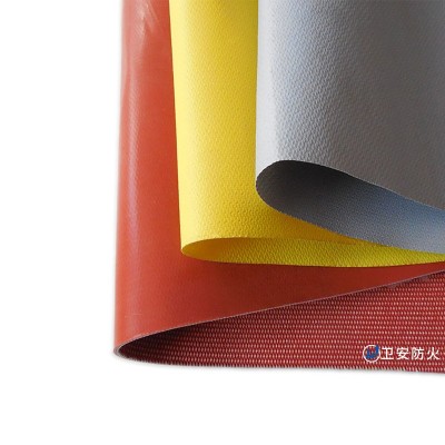 批发加工灰黄红蓝绿黑白电焊防火隔离毯挡烟垂壁耐高温硅胶防火布图5