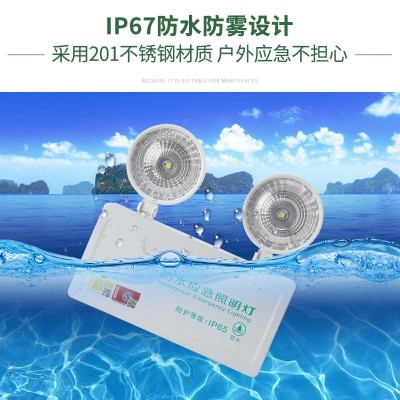 防水应急灯ip67防潮光源户外室外灌胶防尘安全出口LED照明双头灯图4