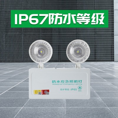 防水应急灯ip67防潮光源户外室外灌胶防尘安全出口LED照明双头灯图2