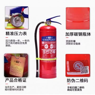 淮海手提式干粉灭火器4公斤店用商铺车载家用工厂消防器材图3