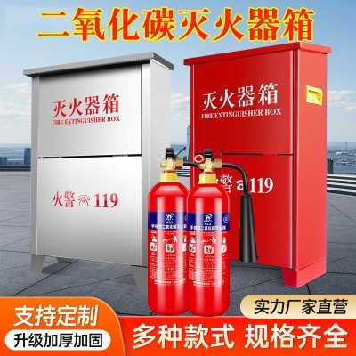 二氧化碳灭火器箱3公斤2只装304不锈钢箱子干冰灭火器5/7kg灭火箱图3