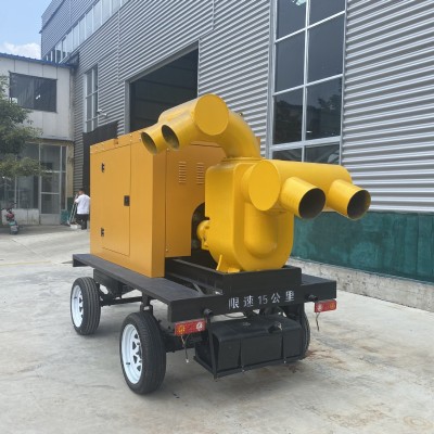 防汛泵车高扬程柴油机自吸泵排涝移动泵车拖车式大流量防 洪排水泵图3
