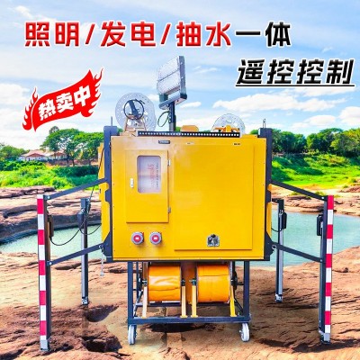 定制防汛应急排水方舱高机动防洪涝发电照明自动装卸皮卡车载式图3