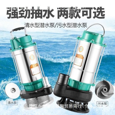 不锈钢潜水泵220v小型家用抽水机清水泵高扬程农用灌溉污水排污泵图4