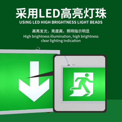 外贸EXIT紧急出口指示LED楼层逃生通道疏散指示牌标志灯图2