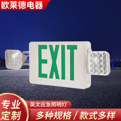 英文应急照明灯 外贸外销消防应急灯 外语LED应急灯图3